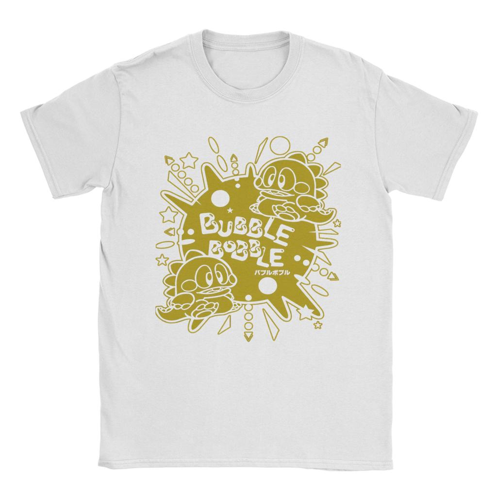 Vintage T Shirt Bubble Bobble Cotton TShirts Hippie Tshirt for Unisex Beach Y2K Fun Custom Logo Short Sleeve Tees