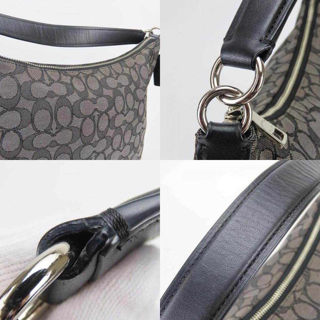 Used COACH Shoulder Bag Signature F55365 canvas/leather gray black