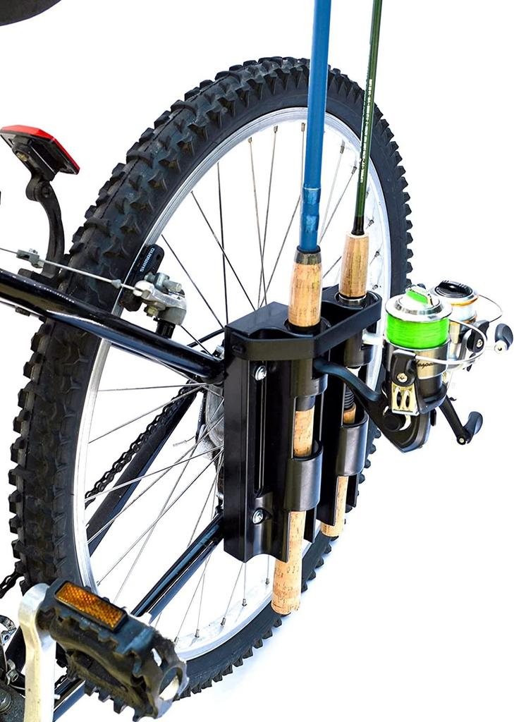 InMotion Bike Fisherman Bike Držák na rybářské pruty Bezpečně drží rybářské pruty na vašem kole Snadno montovatelný nosič prutů na kolo