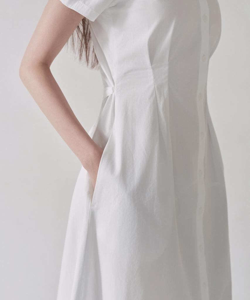 Musinsa Standard Woman Women'S Poplin Puff Sleeve Long Dress [White]