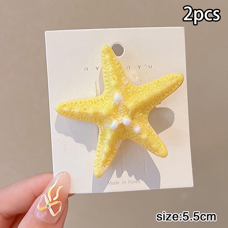 Y2K Blue Starfish Hairpin Summer Beach Vacation Hair Clip  Sweet Bangs Clip Girls Women Hair Accessories