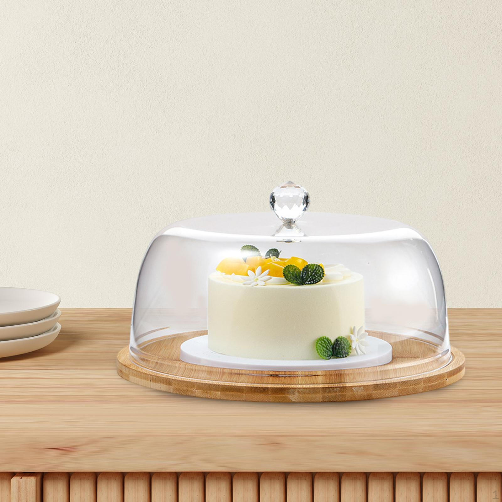 

Подставка для торта из бамбука с куполом для подачи и хранения хлеба и выпечки Style A