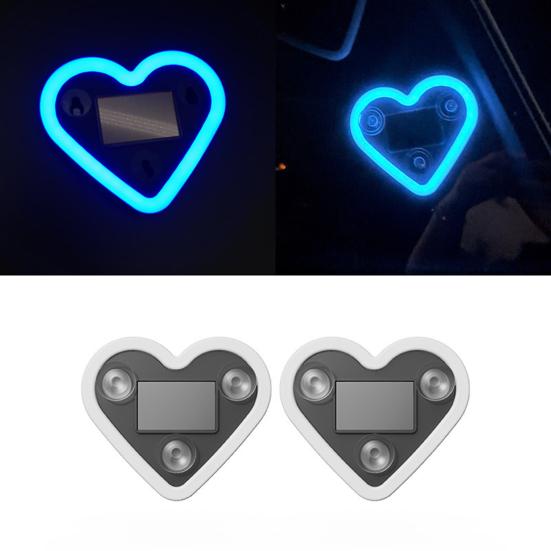 Solar Heart Shape Neon Light for Car Window Waterproof LED Mood Lamp with Suction Cup Romantic Atmosphere Decor