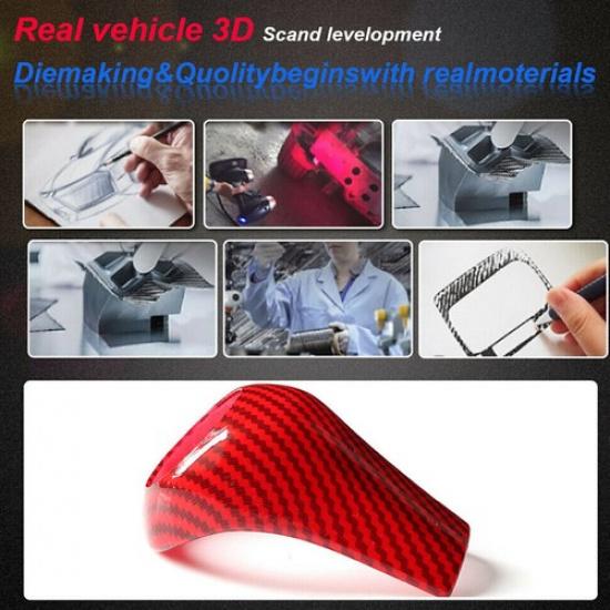 Red Carbon Fiber Gear Shift Knob Cover Trim Fits Mercedes-Benz W204 C E G GLS US