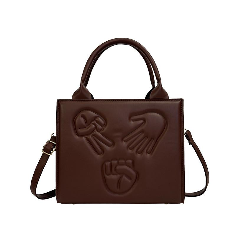 

Luxurious Fashionable Casual Small Tote Bag For Women Stylish Leatherlike Pu Material коричневий