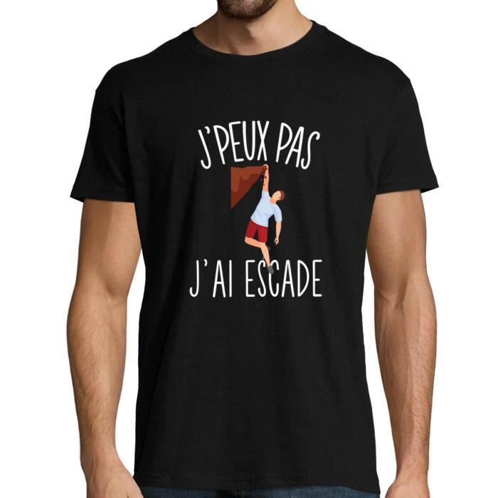 T-shirt - Escrime - Désolé Je peux pas - Noir - Manches courtes - Col arrondi