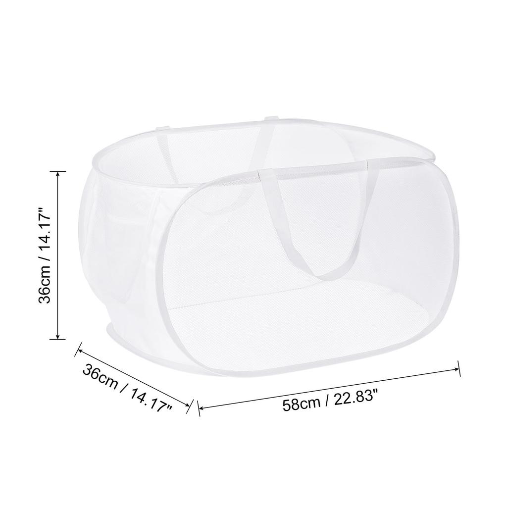 Home Bathroom Mesh Storage Basket Mesh Laundry Hamper Collapsible Laundry Baskets Bag for Laundry Room Travel 36 x 36 x 58cm