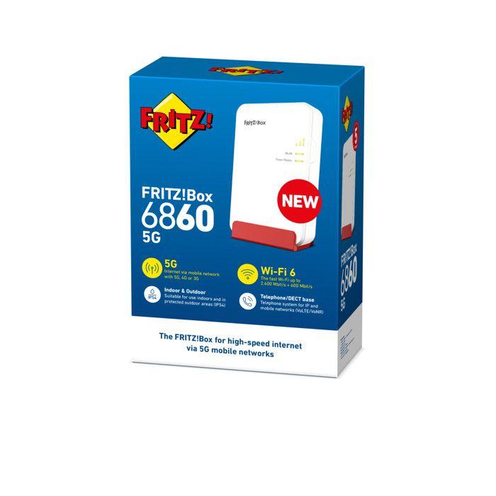 AVM FRITZ!Box 6860 Wireless 5G Wi-Fi 6 Dual-band Gigabit Ethernet Router with SIM