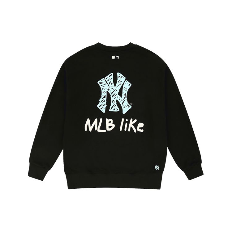 MLB Like Series Long Sleeve Thin Loose Graffiti Print Sweatshirt Unisex sweatshirt Black 31MT08011-50L