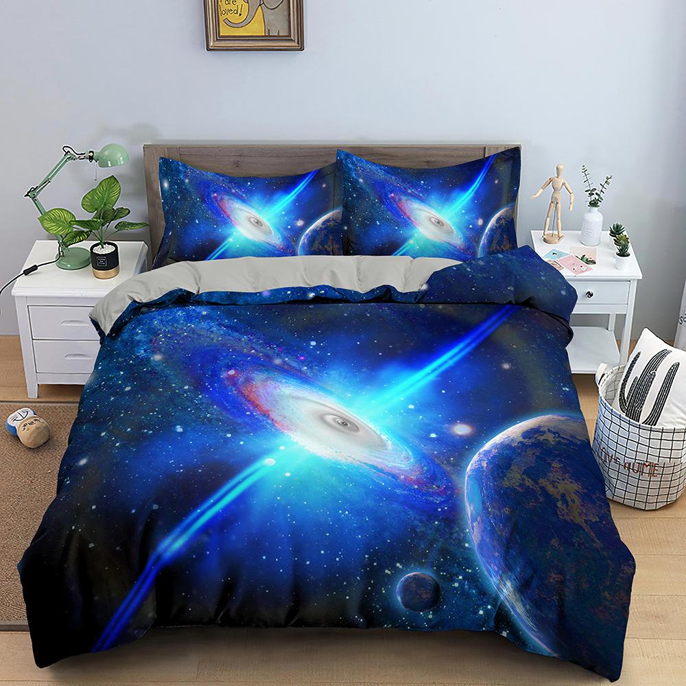 3D Psychedelic Geometric Duvet Cover Set - Digital Print Double Bed - Available In 3 or 4-Piece Sets