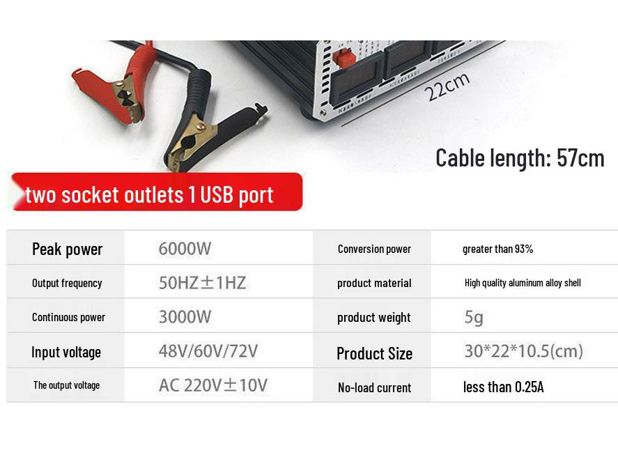 High-Power Electric Bike & Tricycle Inverter: 48V/60V/72V To 220V Universal Converter