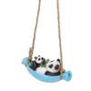 Swing Panda Statue Mother and Baby Panda Lying On The Swing Resin Simulation Animal Garden