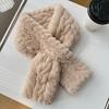 Winter Scarf Soft Imitation Rabbit Fur Solid Color Design Short Scarf Thickened Warm Plush