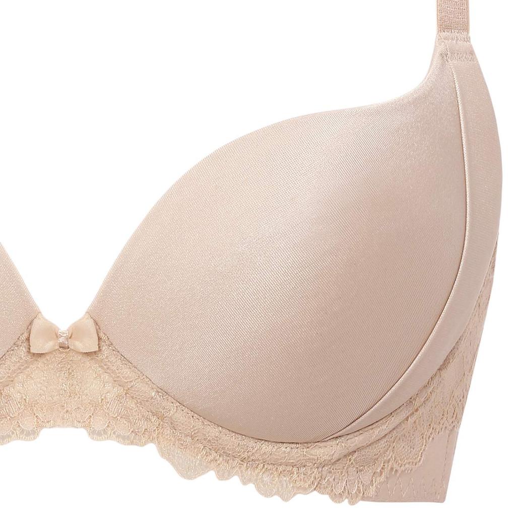 Triumph Angel Slimline 502 Side Slim 00NZ Bra(R) Bra, 10207478, Underwired, Padded, Gathering, Fit, 3/4 Cup, D70, (Beige)