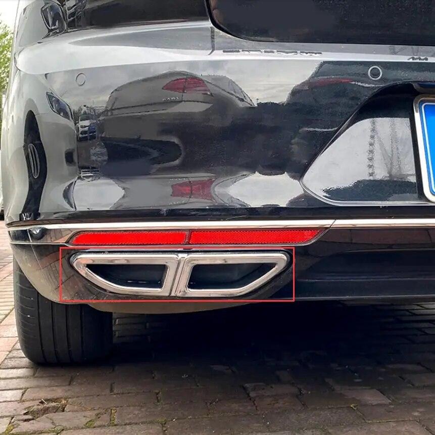 

Автомобильная декоративная рамка для хвоста горла автомобиля, накладка на выхлопную трубу, наклейки для Passat B8 2016-2019 серебряный
