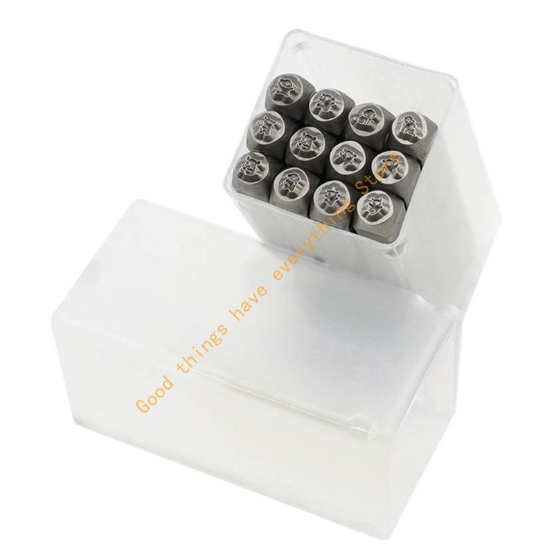 Dog Stamp Set Stamping Tool for Imprinting Metal, Leather, DIY Craft 55KF