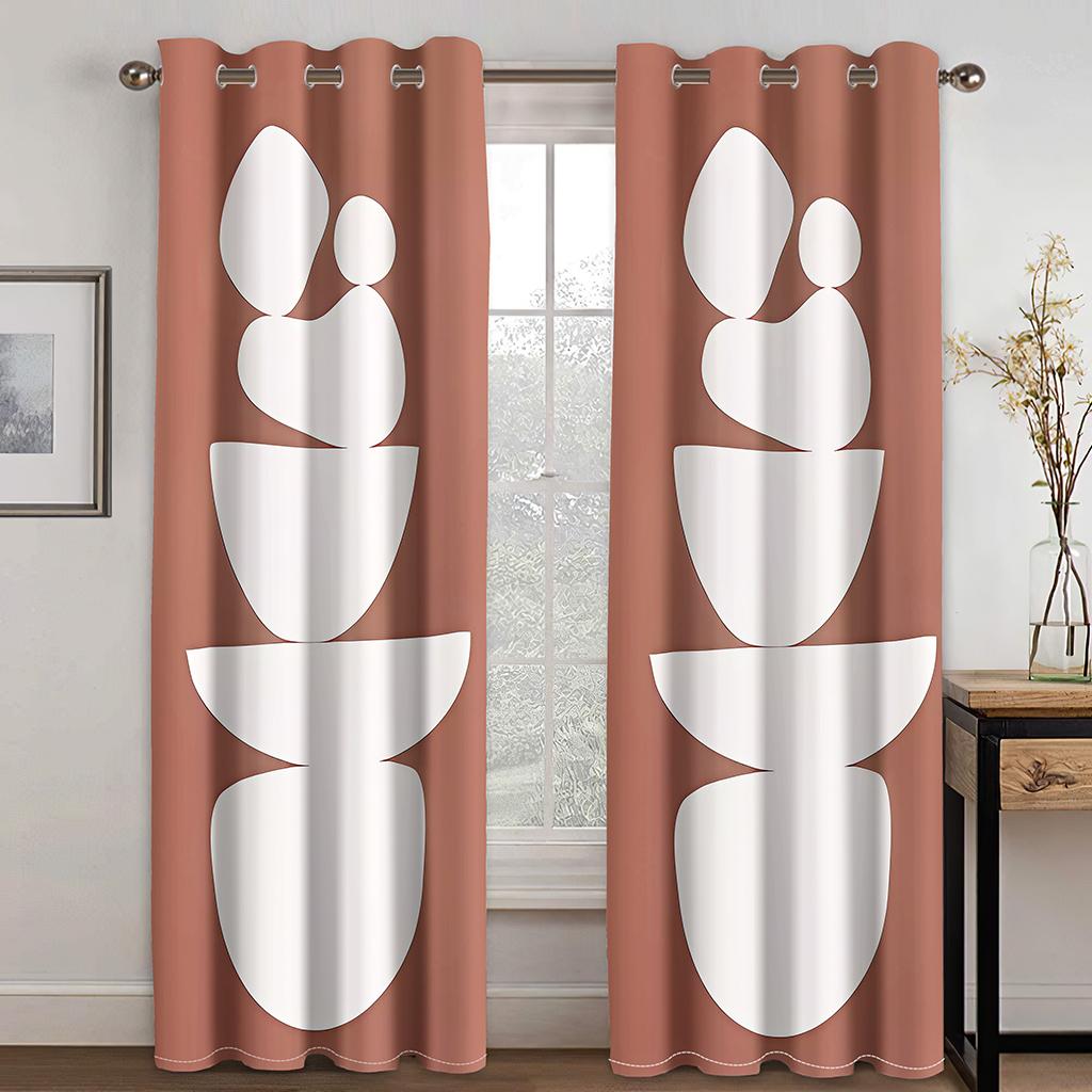 Arte Abstracto Colorido Obras de Arte Morandi Cortinas de Ventana para Niños Persianas Para Sala de Estar Dormitorio Baño Cocina Puerta Decoración del Hogar 2 Piezas