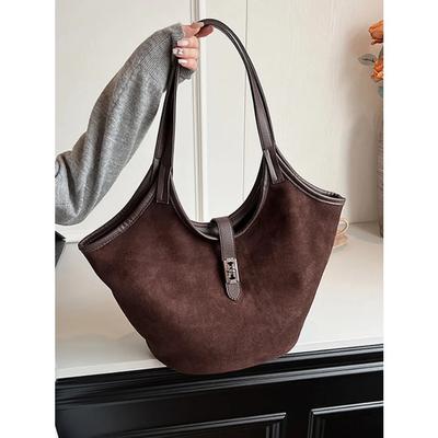 Autumn Winter Vintage Faux Suede Women Bag  New Large Capacity Commuter Handbags Female Casual Shoulder Bags