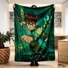 Ben 10 Cartoon Print Blanket - Soft & Comfortable, for Bedroom, Travel, Sofa, Home Decoration - Birthday Christmas Gift for Friend