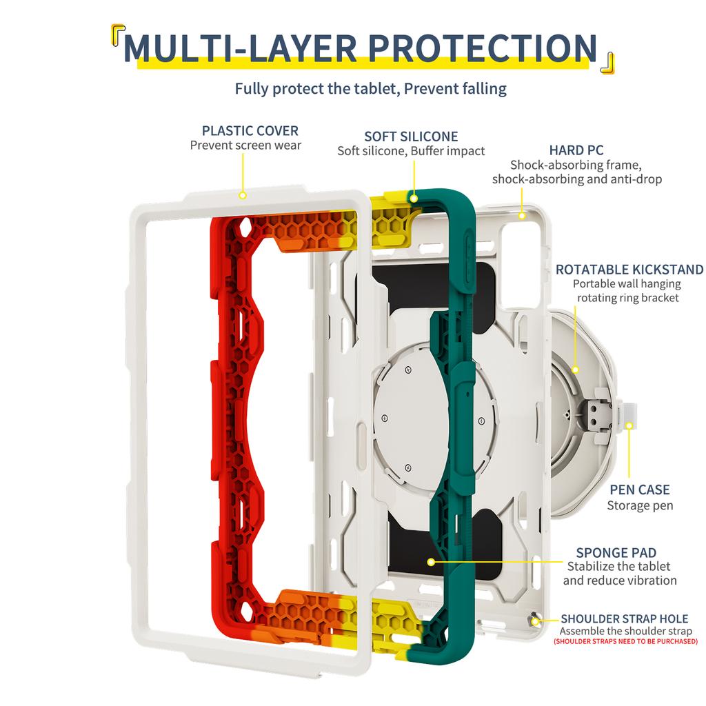 360 Rotating Stand Case for Xiaomi Redmi Pad 2 2025 11.0 Inch Model 25040RP0AG 25040RP0AI Heavy Duty Cover with Handle Grip Capa