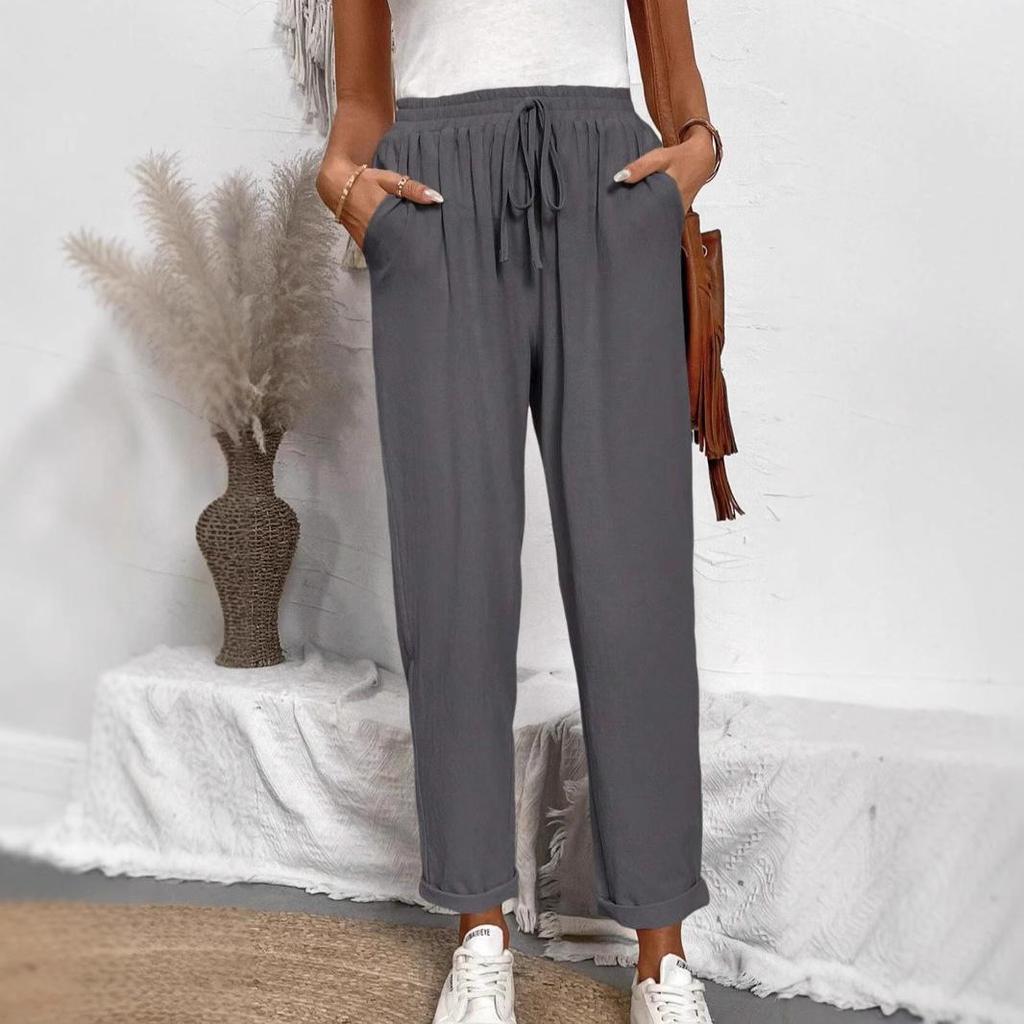 2026 Spring/Summer Women's Striped Elastic Waist Casual Pants
