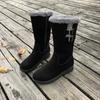 Winter Snow Boots Shoes Fleece Thickened Medium Tube Martin Boots Wedge Heel Non-slip Warm Side Zipper Cotton Boots