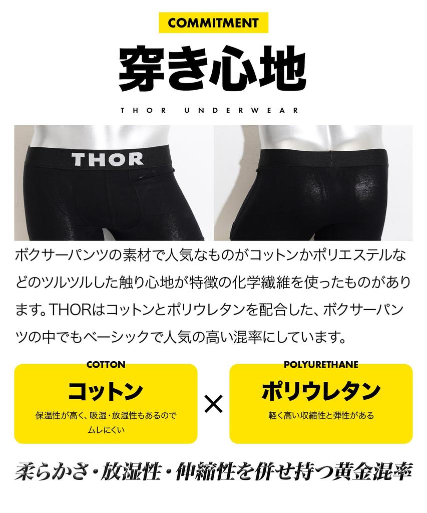 Thor Boxer Shorts for Size Black [Fieks] Men, Underwear, Stylish, Cool, L, (Front Closure)