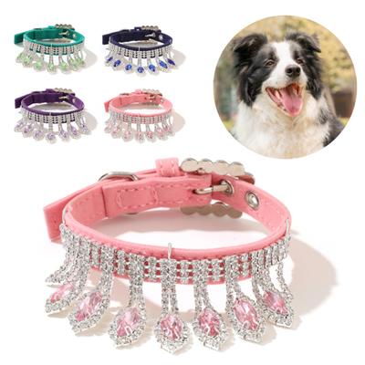 Fashionable Comfortable Faux Leather Pet Dog Collar with Pendant for Teddy