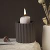 Candle Holder Resin Molds Striped Cylindrical Candlestick Silicone Mold Unique Candle Stand Epoxy Casting Mould DIY