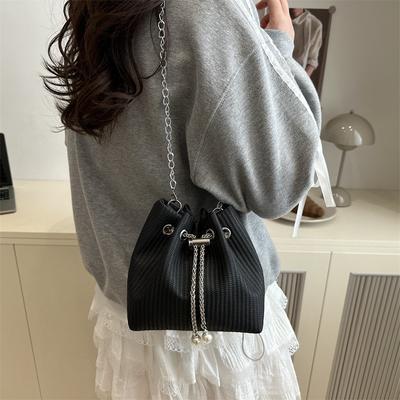 Sommer neue beliebte einfarbige lässige vielseitige Kette Schulter Messenger Bag Bucket Tote Bag Damentasche