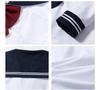 Navy Sailor Collar JK School Uniform - White, Two-Line Suit & Pleated Skirt