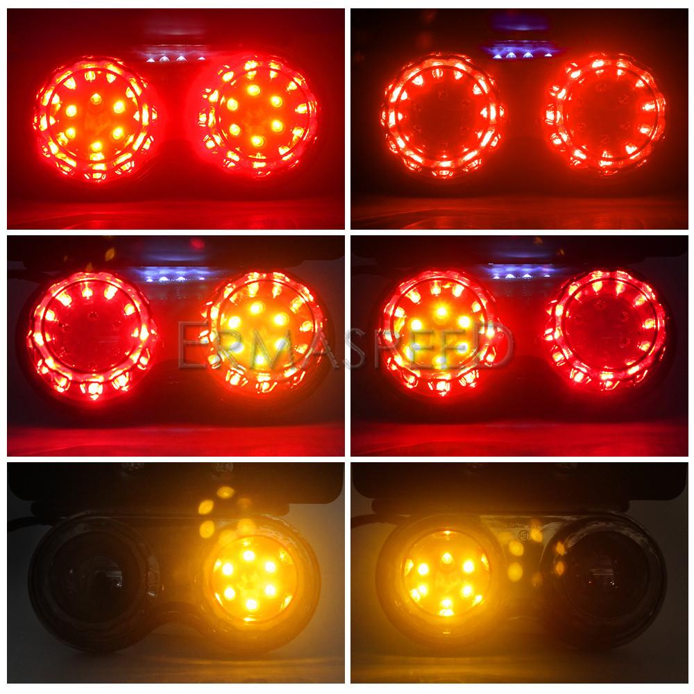 40 LED Motorcycle Tail Light Running Lamp Brake Stop&Turn Signal Light with License Plate Bracket for Motorcycle Street