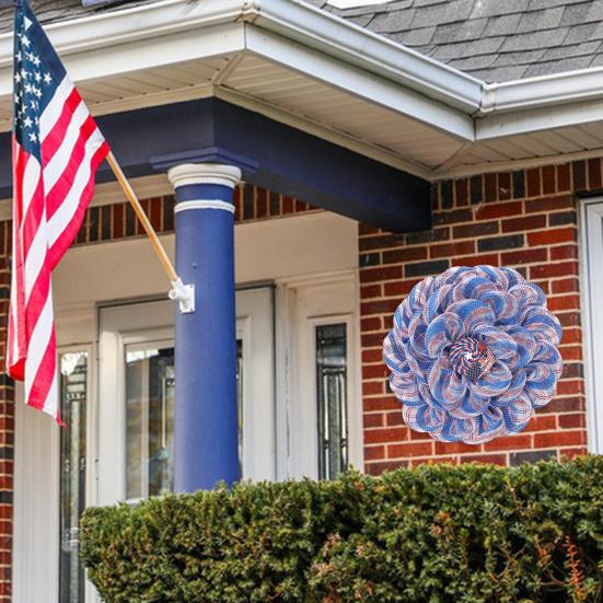 Věnec na 4. července Patriotický Americana Vzpomínkový den Závěsný věnec pro Den nezávislosti Dekorace na dveře, okno, zeď
