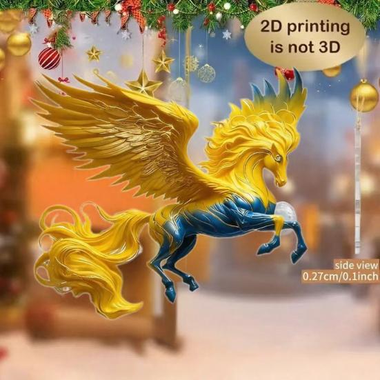 Pferd Anhänger Acryl 2D Realistische Pferd Ornament mit Aufhängeschlaufe Auto Innendekoration Weihnachtsbaum Hängeanhänger
