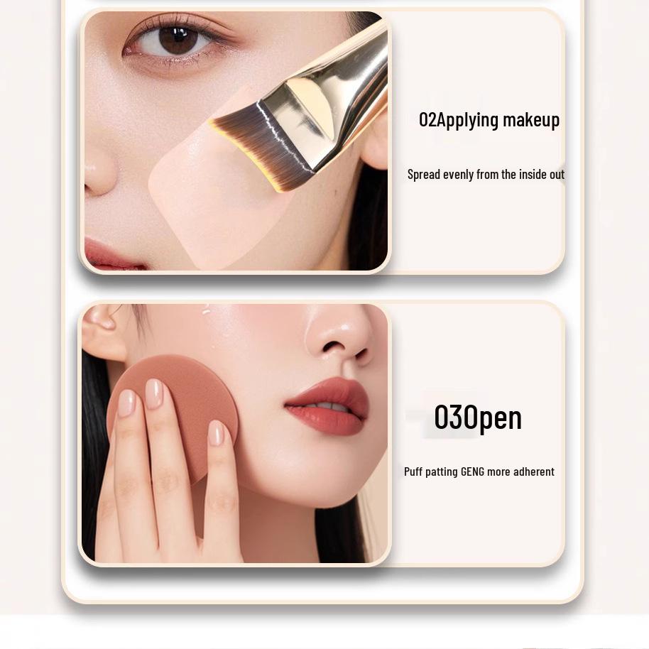 Ultra-Thin Flat Head Angled Foundation Brush - Streak-Free Makeup, Perfect for Beginners