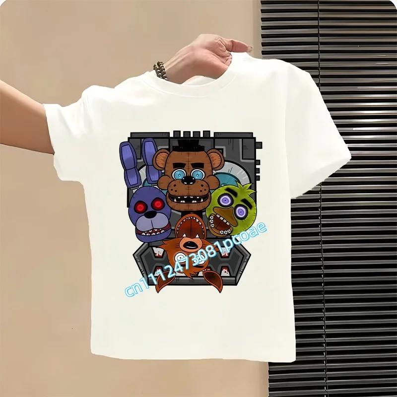 Graphic T-shirt Children Casual Sports Tops Short Sleeves Kids Clothing New Five Nights At Freddys Kids Cartoon