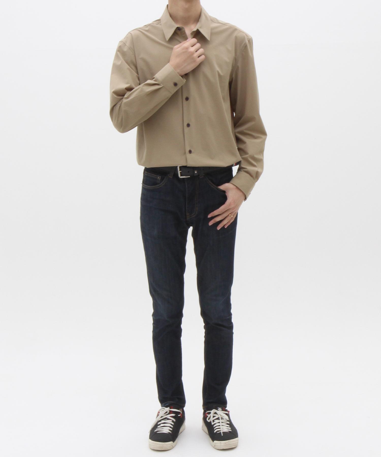 The Shirt Studio Brown Loose Fit Nylon Spandex Solid Shirt 100