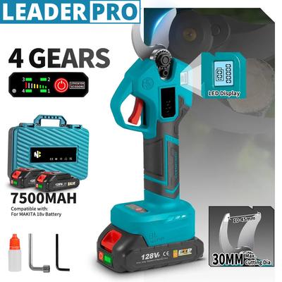 30mm Brushless Electric Pruner Shear 4 Gears Adjustable Cordless Electric Scissors Garden Bonsai Trimming Power Tools