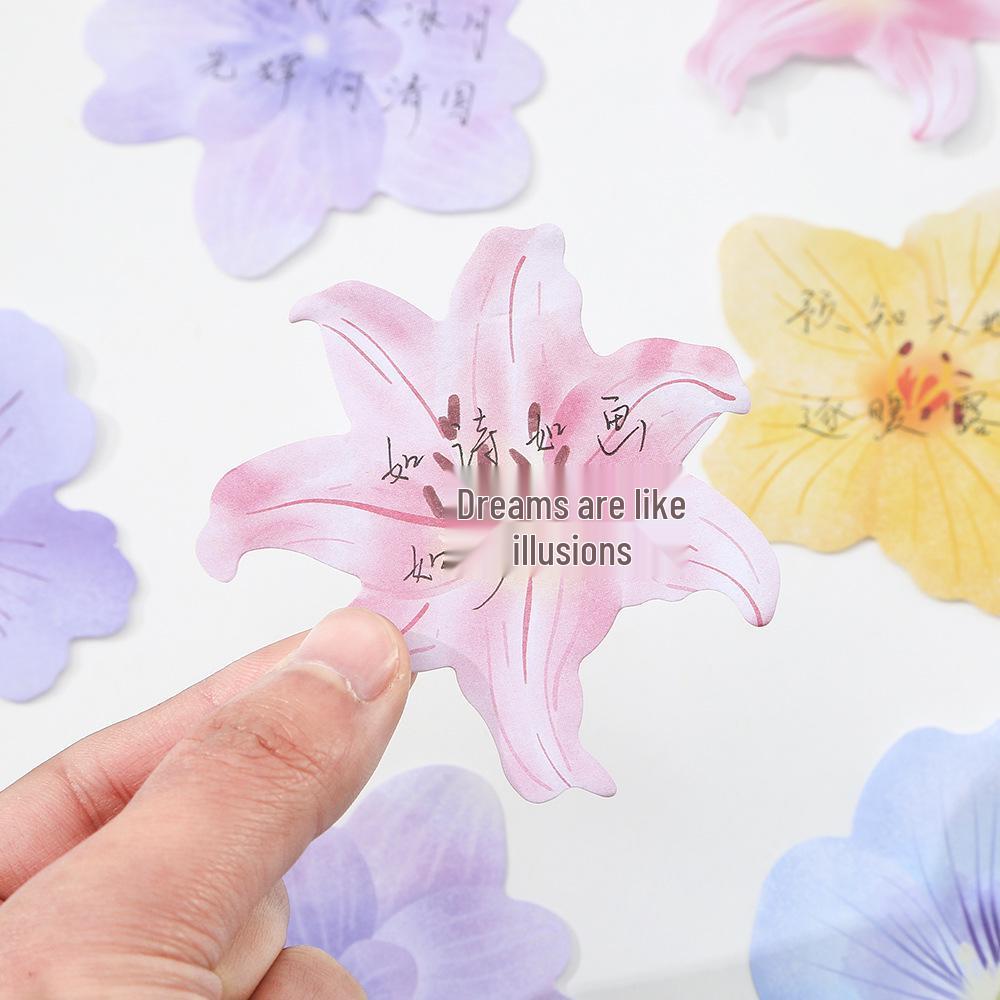 Brocade-Style Floral Sticky Notes: Cute, Fresh, Reusable, Irregularly Shaped Notepad Stickers