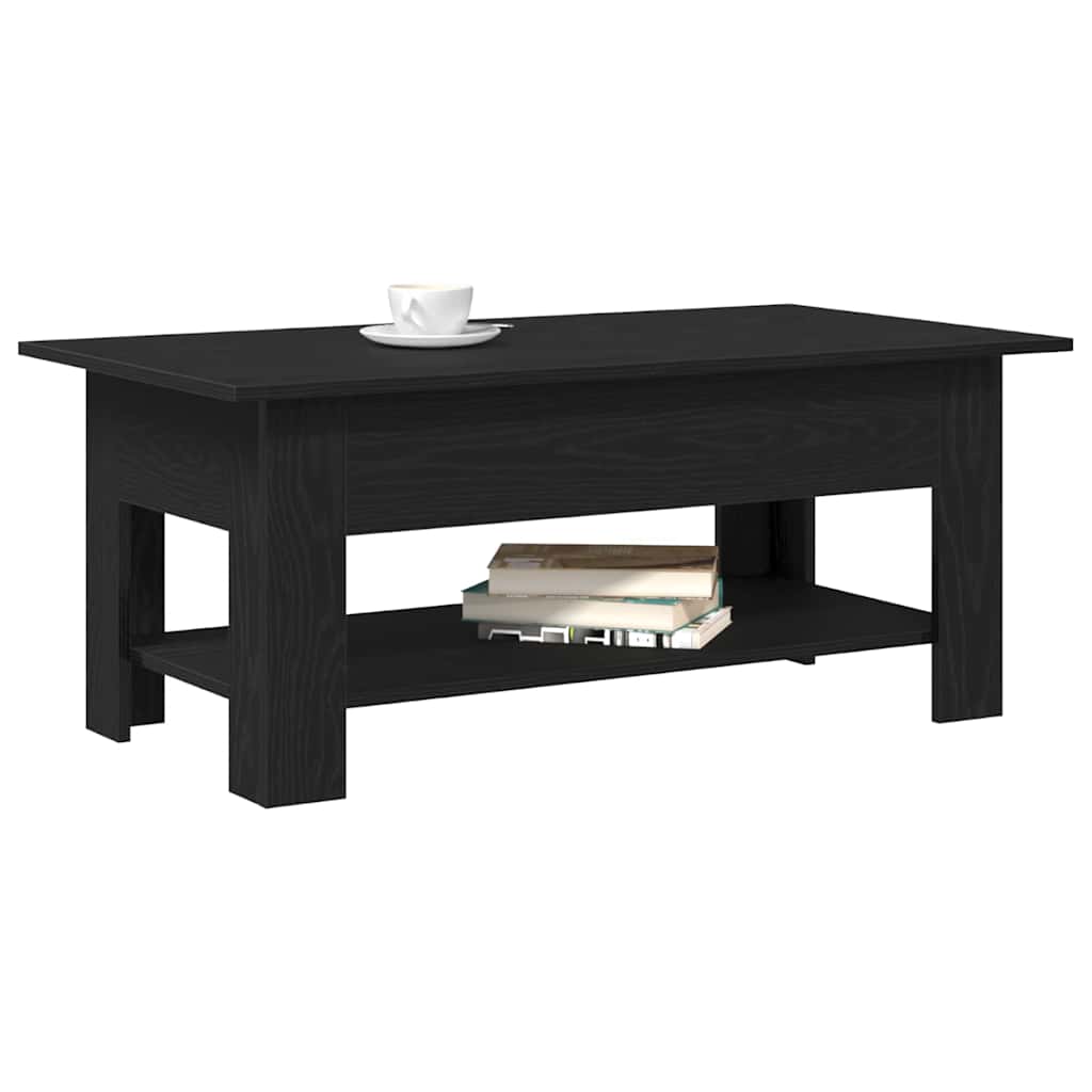 Coffee Table Black Oak Look 102 X 55 X 42 Cm Engineered Wood