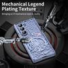 For Samsung Galaxy Z Fold8 Ultra 7 6 5 4 3 2 Mechanical Legend Plating PC Hinge Full Body Cover Rugged Case With Tempered Glass