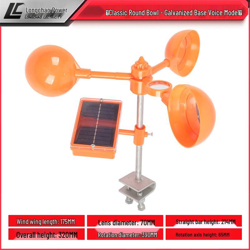 Solar Wind-Powered Bird Deterrent for Orchards and Farmland