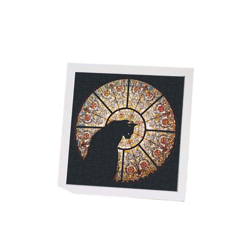 Church Cat 9x156-Piece Square Wooden Jigsaw Puzzle - Stress Relief Toy & Birthday Gift
