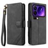 Portemonnaie-Hülle für 17 Pro Max - Leder/PU, Schwarz, Mit Lanyard