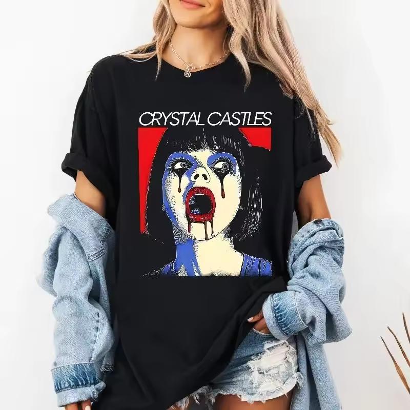 Crystal Castle Band Surrounding - Unisex Trendy Clothing Men's T-shirt Summer New Retro Unisex Casual Fashion Y2K T-shirt