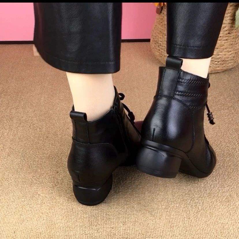 2025 new autumn and winter velvet warm versatile foreign style low heel dancing women single shoes cotton shoes warm