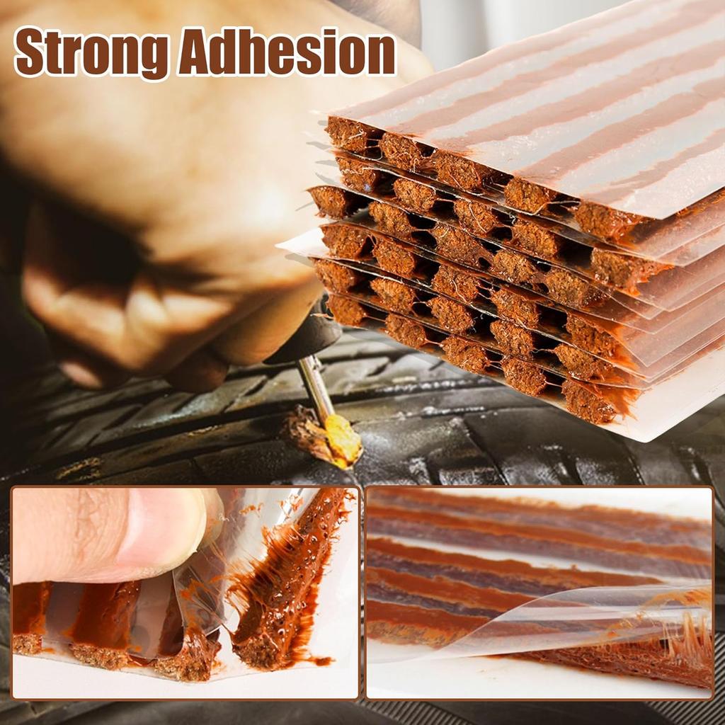 90Pcs 4" Brown Tire Repair Strings, Automotive Tool Tire Repair Plugs, Tire Plugs Heavy Duty For Tubeless Tires Car, Bike, ATV