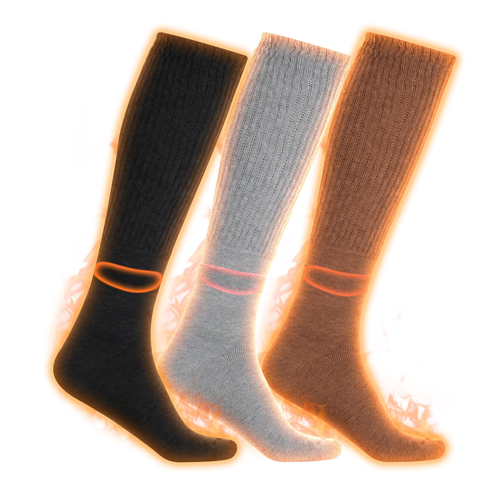 

2025 Новые Теплые Пушистые Теплые Носки Щиколотка Ощущение Теплой Горячей Воды Зима Холод Экстра Щиколотка Голень Колено Место Подарок и [MIZIKIRIN] Прибытие Носки, 3 пары