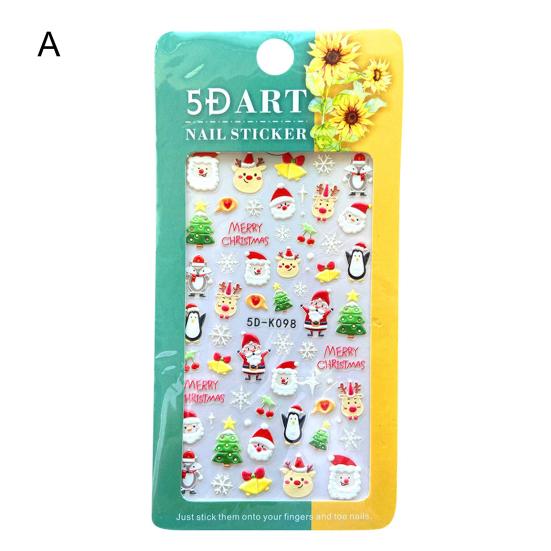 1 Sheet Snowflakes Pattern Nail Sticker Embossed Paper Smooth Surface Nail Polish Stickers