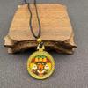 Vietnam Gold-Plated Flame Guanyin Buddha Necklace with Dragon Pixiu and Peace Pendant